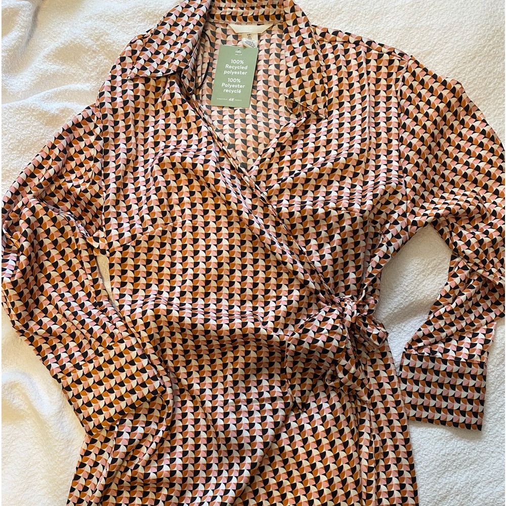 Mod Print Mini Wrap Dress